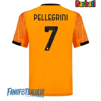 AS Roma Lorenzo Pellegrini #7 Tricou Fotbal Replică 2025-26 Barbati Deplasare